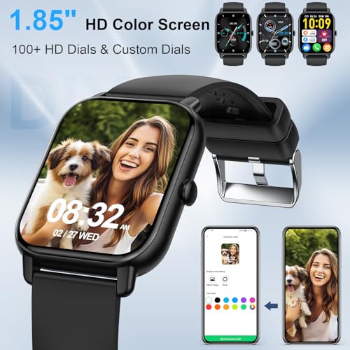 1.85" Smart Watch: Calls, Tracker, Heart Rate, Sleep Monitor