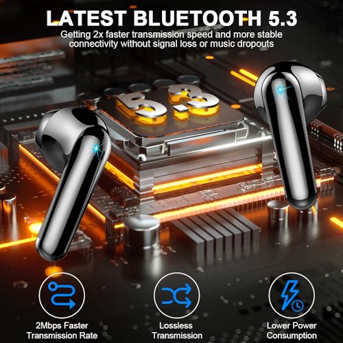 2023 Wireless Earbuds with Mic, Noise Cancelling, IP7 Waterproof