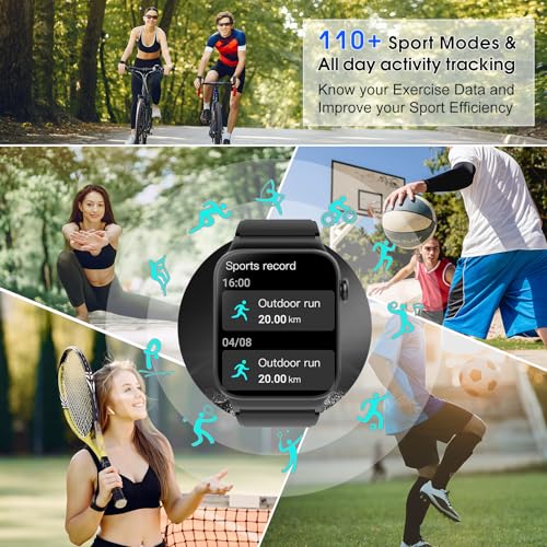 VKROBAG Smart Watch: Answer/Make Call, 1.85", 112 Sports Modes