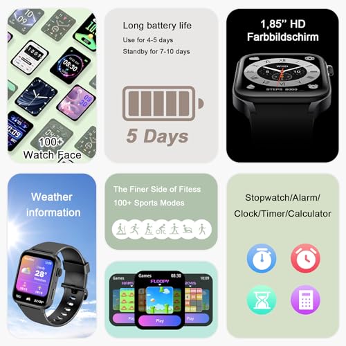 Men and Women's 1.85" HD Smart Watch
