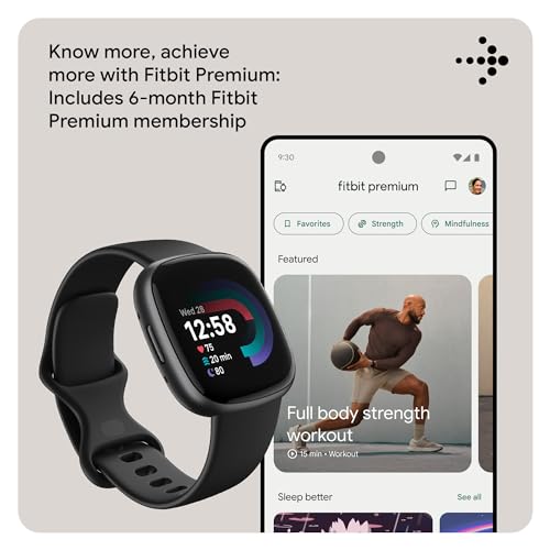 Fitbit Versa 4 GPS Smartwatch - iOS/Android Compatible, Black