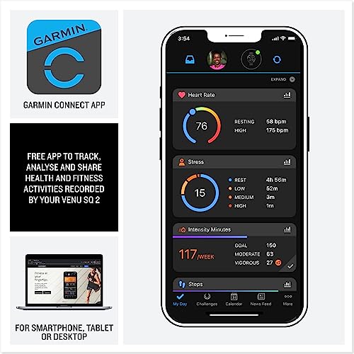 Garmin Venu Sq 2 Music Smartwatch for All-day Health Monitoring