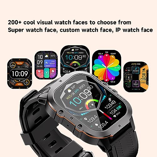 LEMFO 1.96" AMOLED Smart Watch: Men's 110+ Sports Modes