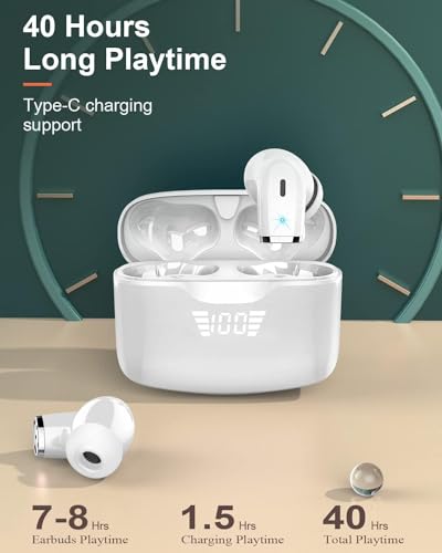 Wireless Earbuds: Bluetooth 5.2, HiFi Stereo, LED Display