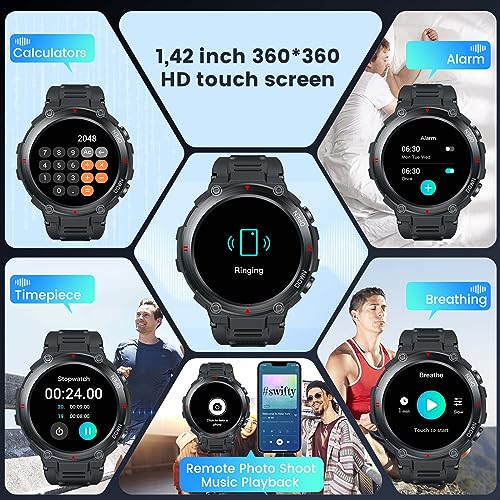 Men's Smart Watch: Fitness Tracker with Bluetooth and Touch Screen