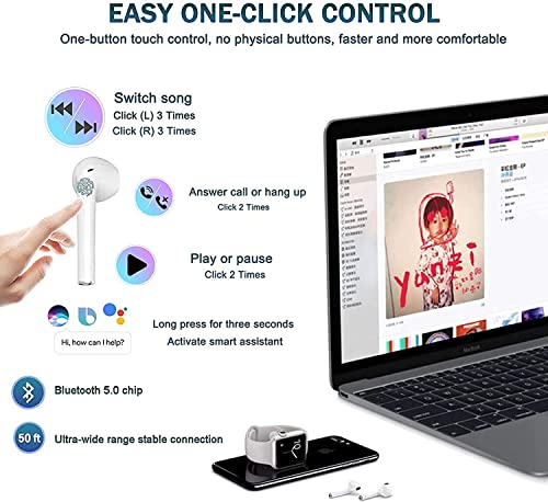 Touch Control Wireless Bluetooth Earbuds, 24H Playtime