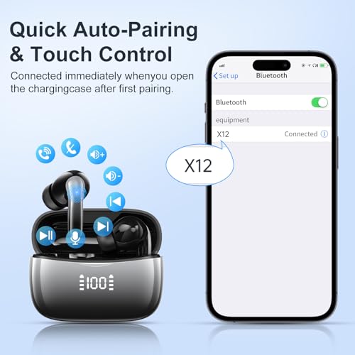 Bluetooth 5.3 Wireless Earbuds with Noise Cancelling