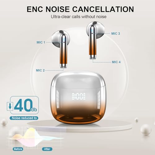 Wireless Earbuds, Bluetooth 5.3, Deep Bass, LED Display