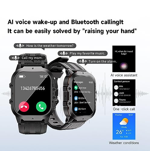 LEMFO 1.96" AMOLED Smart Watch: Men's 110+ Sports Modes