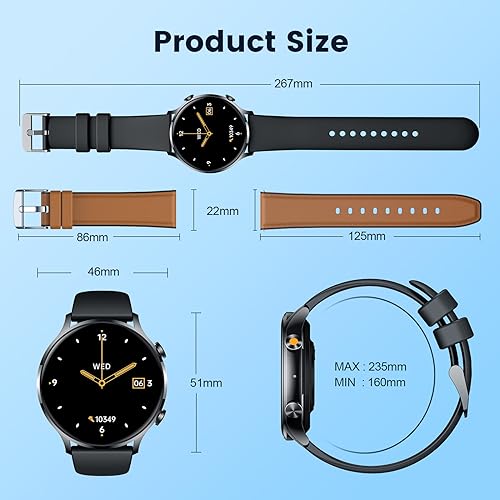 Men's Smartwatch: 1.42" Touch Screen, Heart Rate, GPS