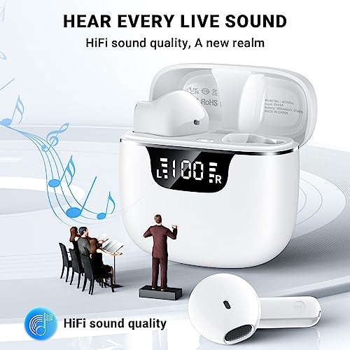 Bluetooth 5.3 Wireless Earbuds with Noise Cancelling