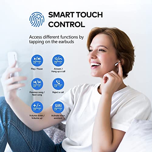 Touch Control Wireless Bluetooth Earbuds, 24H Playtime