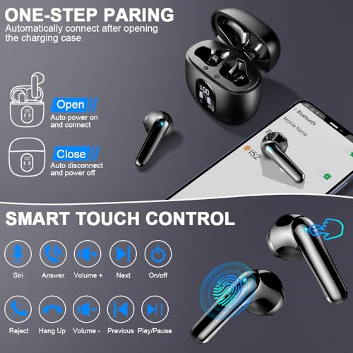 2023 Wireless Earbuds with Mic, Noise Cancelling, IP7 Waterproof