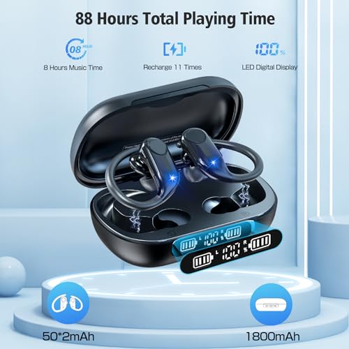 Wireless Earbuds: Bluetooth 5.3, 88H Playtime, IPX7 Waterproof