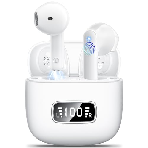 2024 HiFi Bluetooth Earbuds with 4 Mic, White