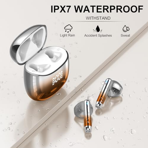 Wireless Earbuds, Bluetooth 5.3, Deep Bass, LED Display