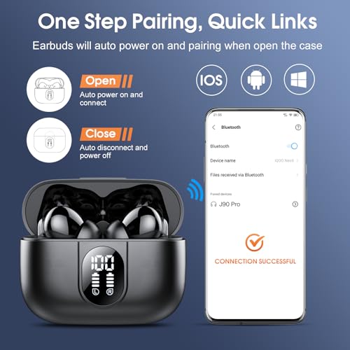Wireless Earbuds with ENC Mic, HiFi Stereo, IPX7