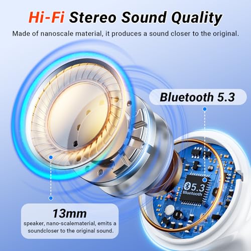 2024 HiFi Bluetooth Earbuds with 4 Mic, White
