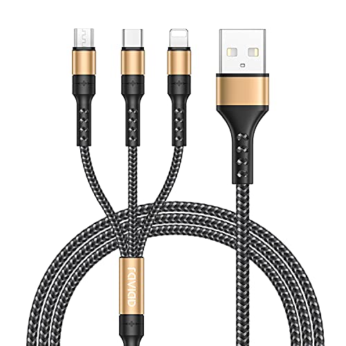 RAVIAD 3-in-1 Nylon Braided Multi Charger Cable