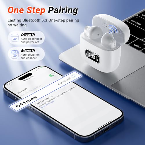2024 HiFi Bluetooth Earbuds with 4 Mic, White
