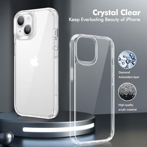 Shockproof Bumper Phone Cover for iPhone 15 (Clear)