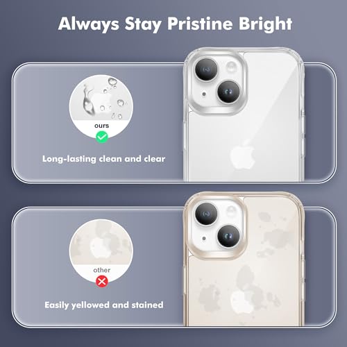 Shockproof Bumper Phone Cover for iPhone 15 (Clear)