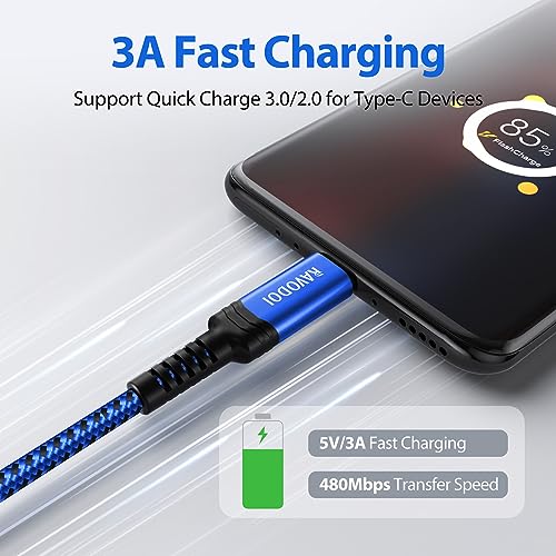Fast Charging USB Type C Charger Cable 3M/10FT - 3Pack