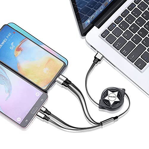 Amuvec 4-in-1 Fast Charging Cable for iPhone, Samsung