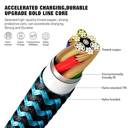 Nylon Braided iPhone Charger Cable - 3Pack 6FT