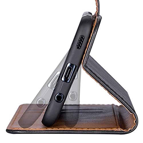 Samsung Galaxy A12 Case: Premium Leather Folio with Kickstand