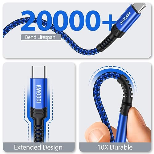 Fast Charging USB Type C Charger Cable 3M/10FT - 3Pack