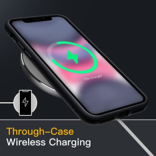 Matte Case for iPhone 11, Shockproof, Translucent (Black)