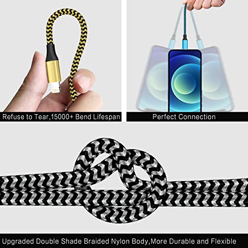 Nylon Braided iPhone Charger Cable - 3Pack 6FT