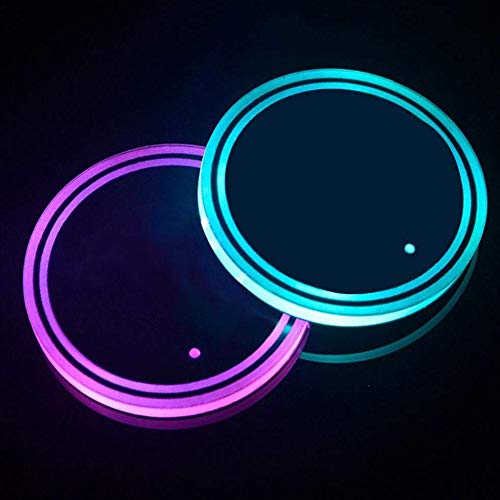 Colorful LED Cup Holder Lights for Car Interior