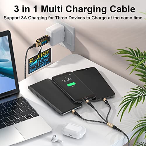 RAVIAD 3-in-1 Nylon Braided Multi Charger Cable