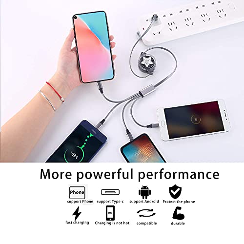 Amuvec 4-in-1 Fast Charging Cable for iPhone, Samsung