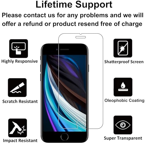 iPhone SE 3/SE 2 Tempered Glass Screen Protector, 2-Pack
