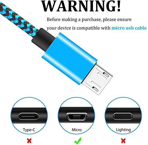 2M 3Pack Braided Micro USB Cable for Android