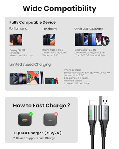 Fast Charging USB C Cable, 3-Pack (0.5+2+2m)