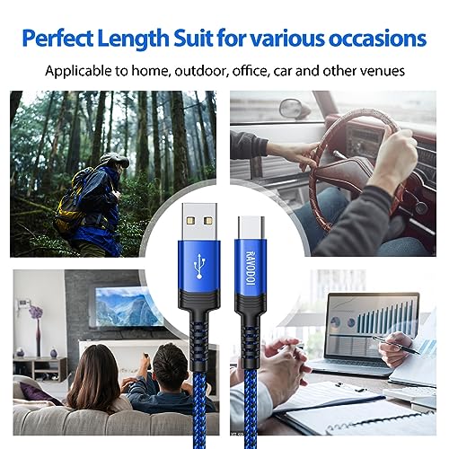 Fast Charging USB Type C Charger Cable 3M/10FT - 3Pack