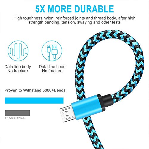 2M 3Pack Braided Micro USB Cable for Android