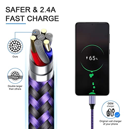 Fast Charging USB-C Cable 3-Pack - Samsung/Huawei Compatible