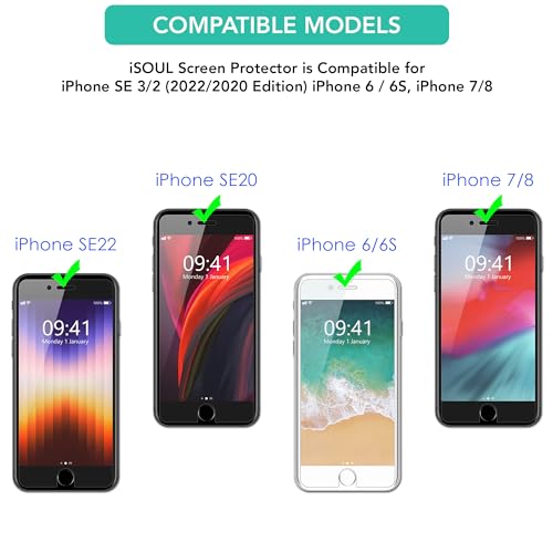 iSOUL Screen Protector for iPhone SE 3/2 and 6/6S