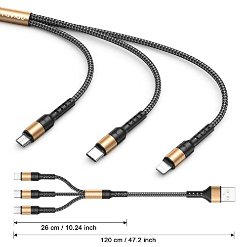RAVIAD 3-in-1 Nylon Braided Multi Charger Cable
