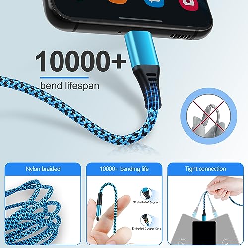 Fast Charging USB C Cable for Samsung Galaxy and Google Pixel [2 Pack/6Ft]