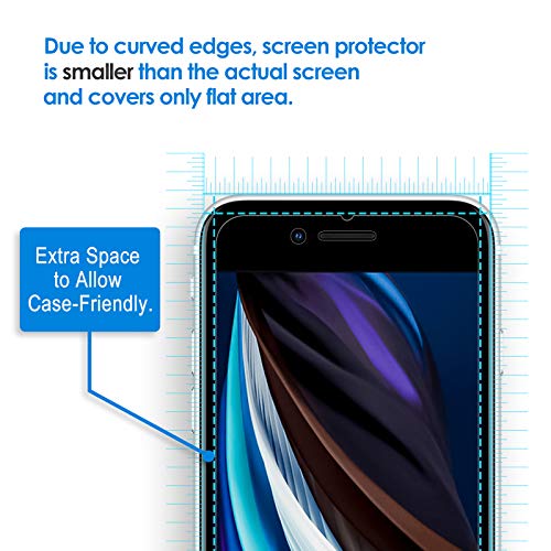 JETech iPhone SE 3/2 Screen Protector, 3-Pack
