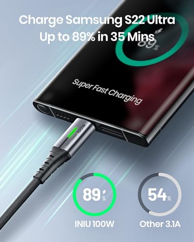 INIU 100W USB-C Fast Charger Cable, 2m