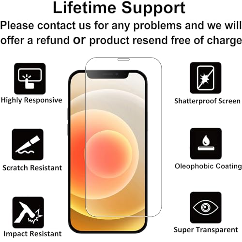 iPhone 12 & 12 Pro 4-Pack Tempered Glass Screen Protectors