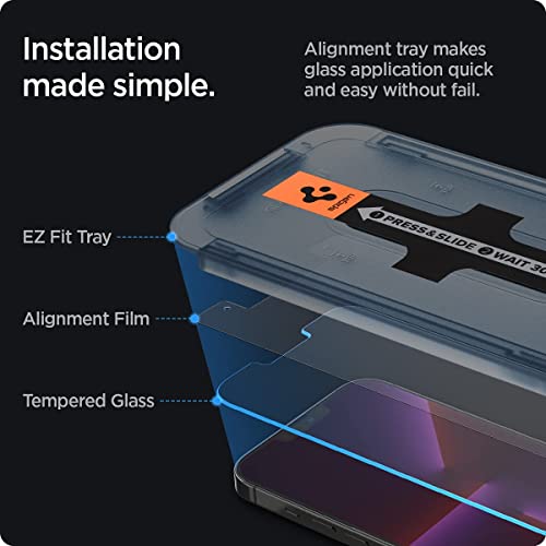 Spigen EZ Fit Tempered Glass iPhone Screen Protector - 2 Pack