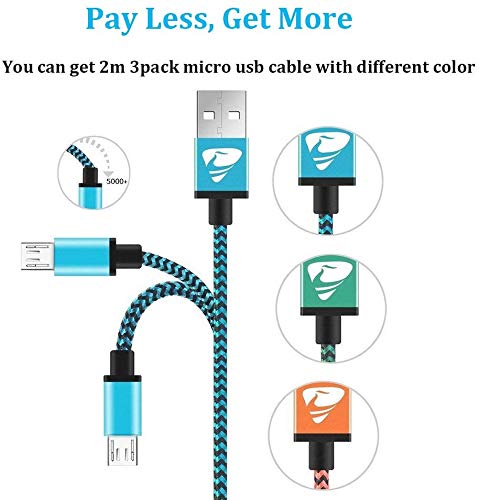 2M 3Pack Braided Micro USB Cable for Android
